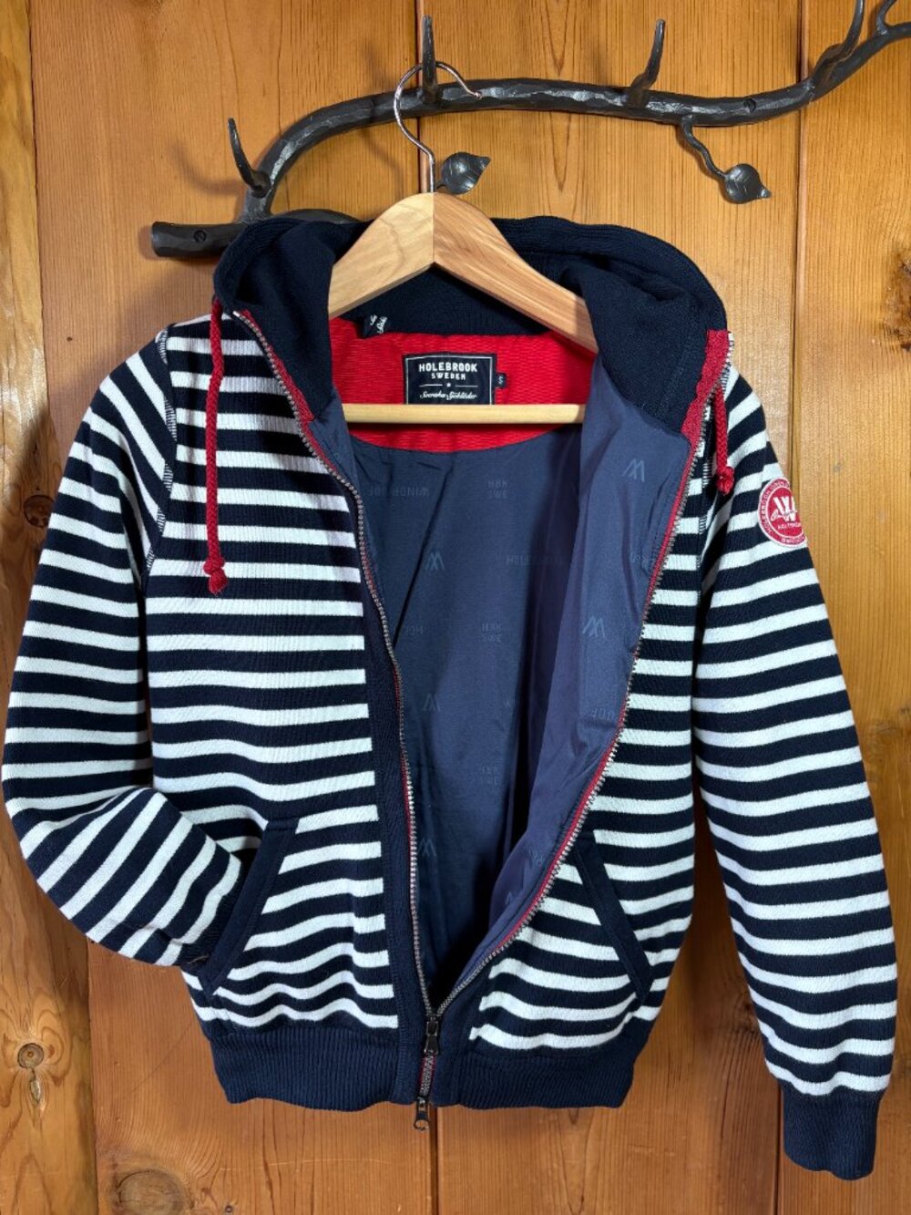 Holebrook Sweden Women's Full-zip Cotton Striped Hooded Sweater/Jacket - Picture 2 of 5